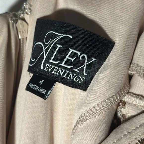 Alex Evenings Women's Long V-Neck Stretch
Sequin Corded Lace Cap Sleeve Dress - Picture 6 of 8